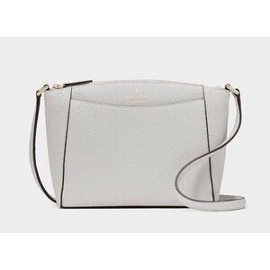 New Kate Spade Monica Pebbled Leather Crossbody Quill Grey